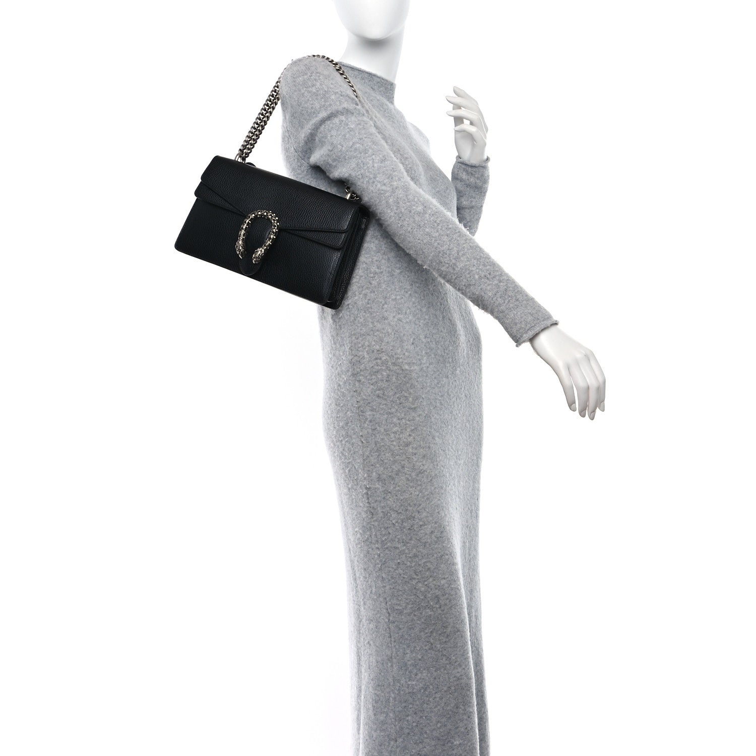 Gucci Pebbled Calfskin Small Dionysus Shoulder Bag Black 2 of 10