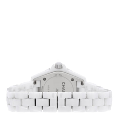 Chanel Stainless Steel Ceramic Diamond Mother of Pearl 29mm J12 Quartz Watch White 3 of 4