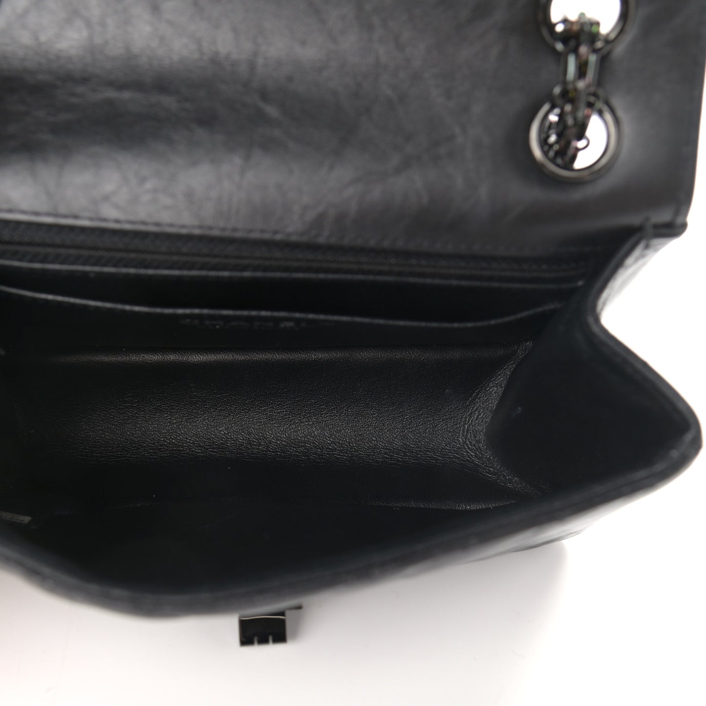 Aged Calfskin Chevron Quilted 2.55 Reissue Mini Flap So Black