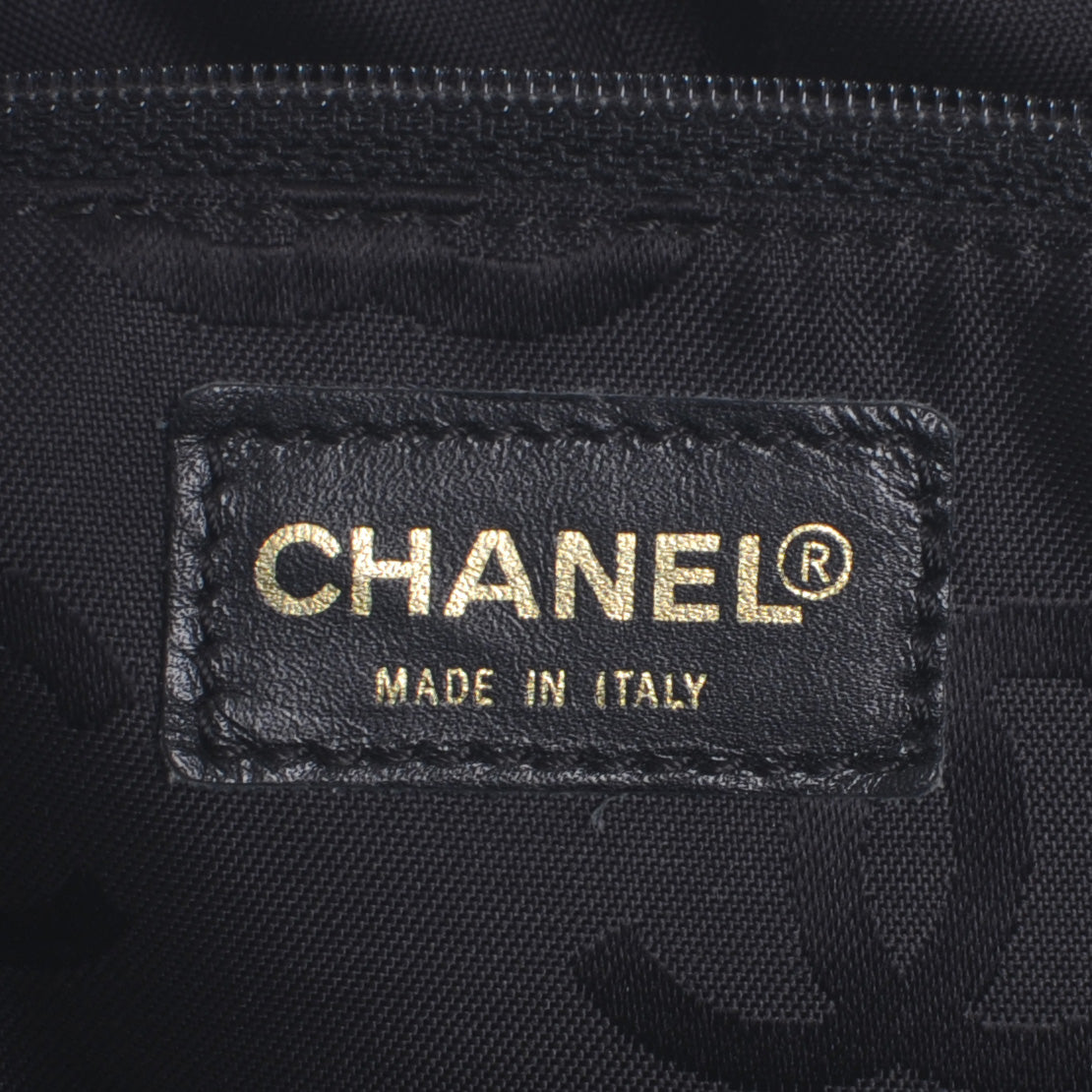 Chanel Caviar CC Wood Chain Hobo Black 6 of 7