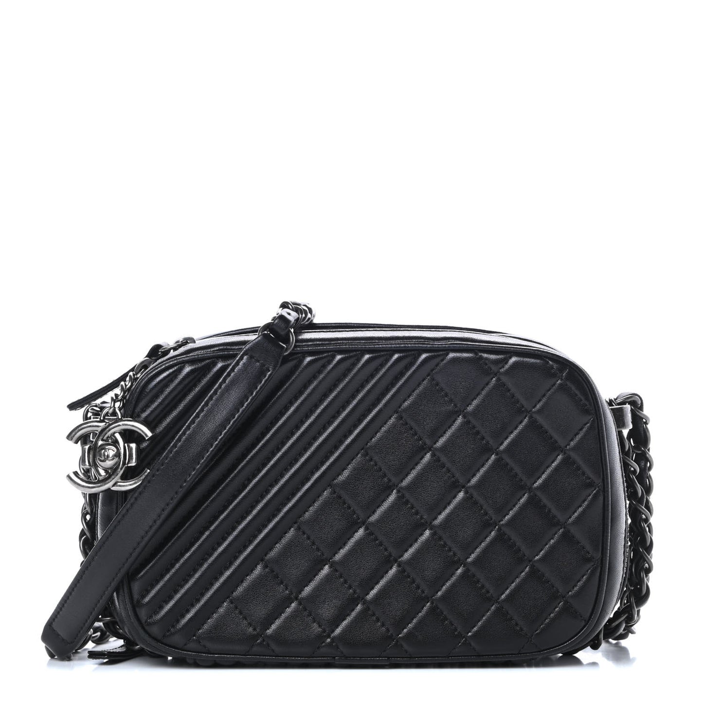 Lambskin Small Coco Boy Camera Case Black