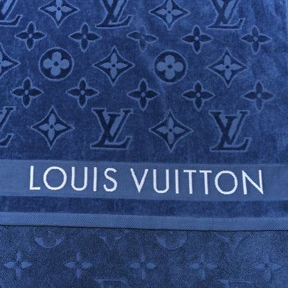 Louis Vuitton Cotton Monogram Beach Towel Blue 3 of 4