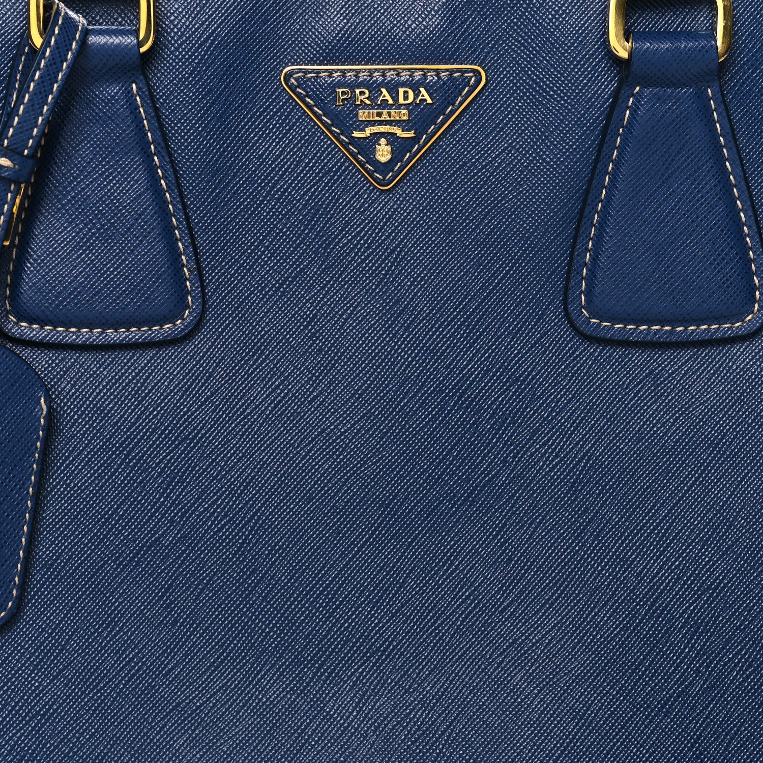 Prada Saffiano Lux Medium Bi-Color Tote Bluette Turchese 7 of 9