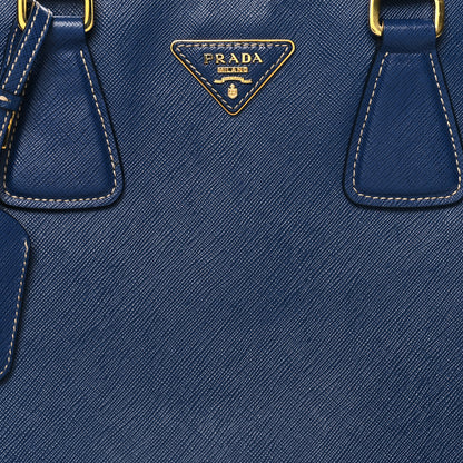 Prada Saffiano Lux Medium Bi-Color Tote Bluette Turchese 7 of 9