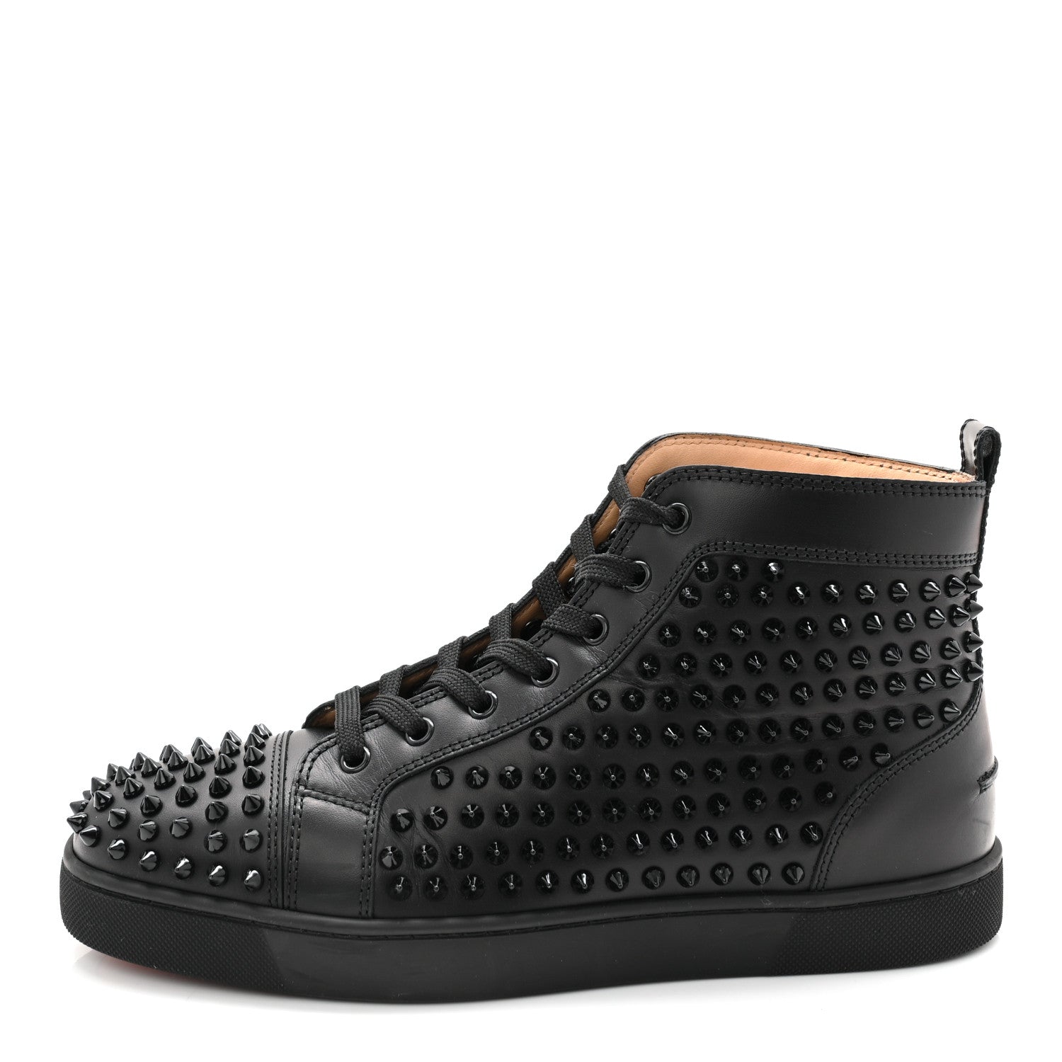 Christian Louboutin Calfskin Mens Louis Spikes Flat Sneakers 43 Black 1 of 11