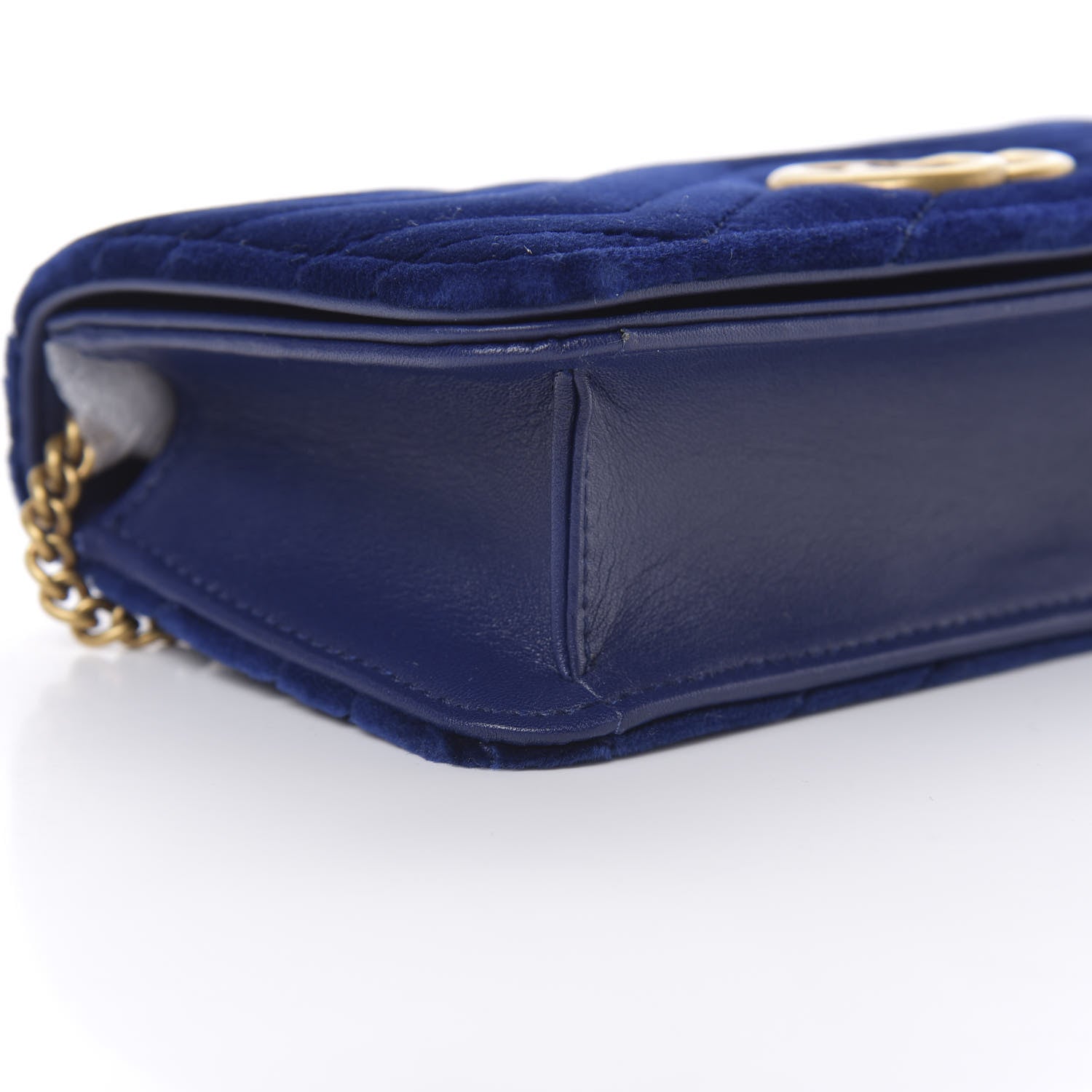 Gucci Velvet Matelasse GG Marmont Mini Bag Cobalt Blue 8 of 10