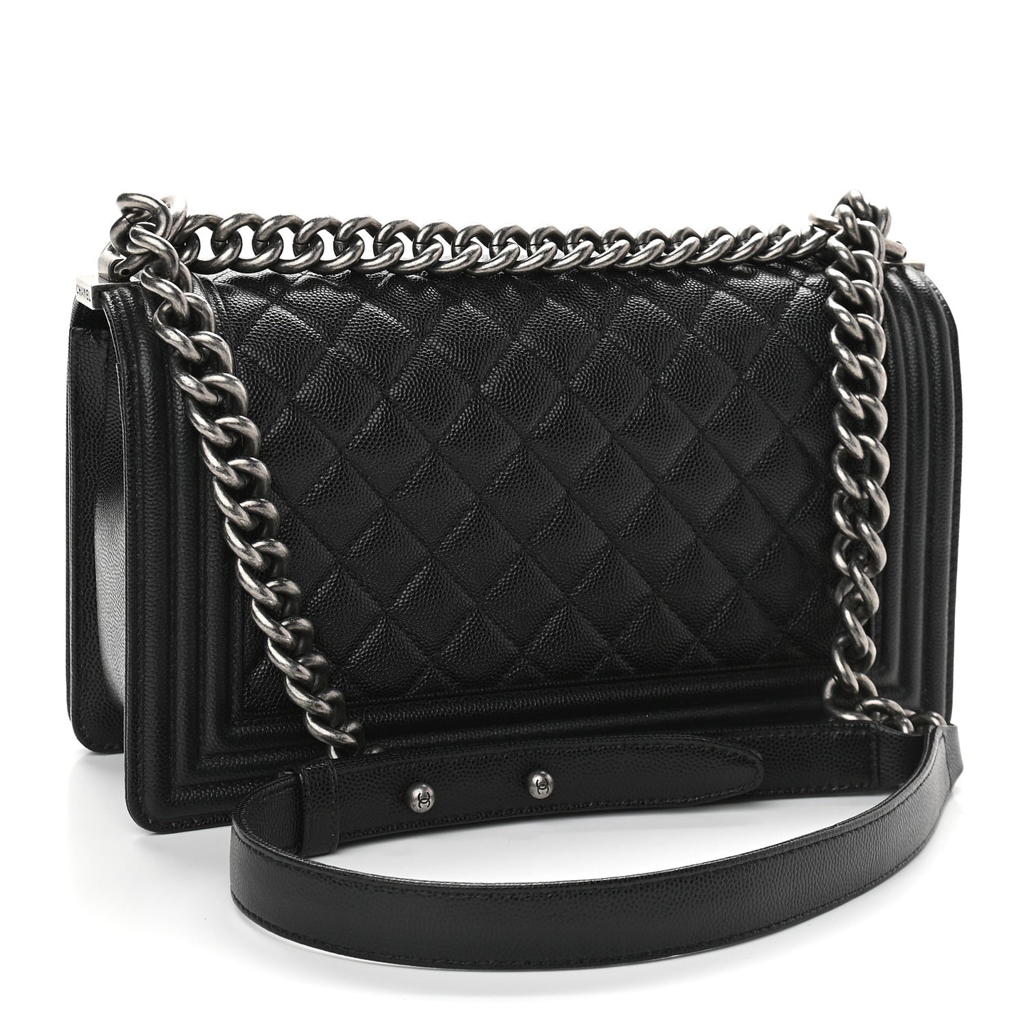 Caviar Quilted Medium Boy Flap Black