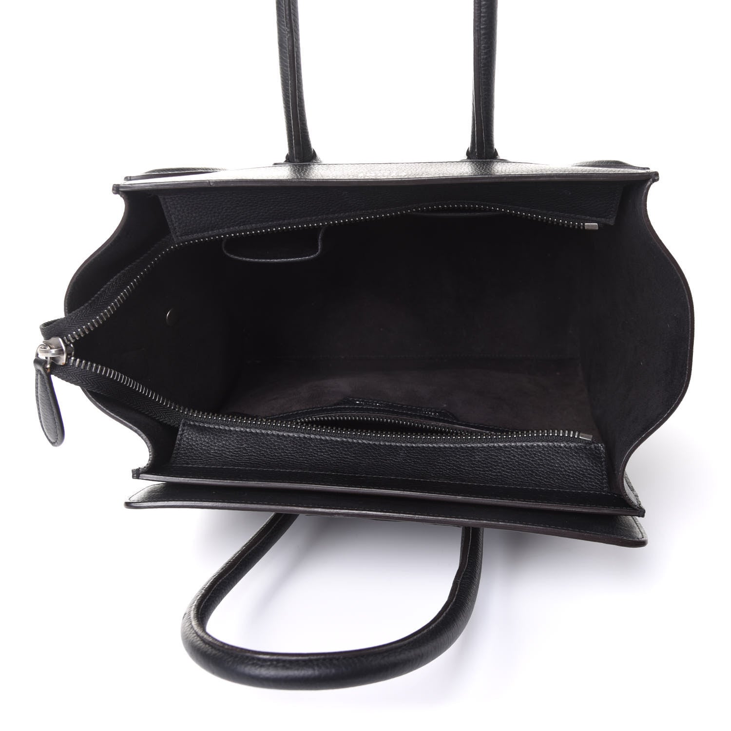 Celine Drummed Calfskin Micro Luggage Black 5 of 10