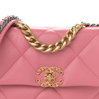 Chanel Lambskin Quilted Medium Chanel 19 Flap Pink 8 of 11