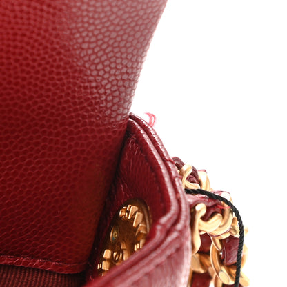 Chanel Caviar Quilted Small Twist Your Buttons Flap Burgundy 11 of 11