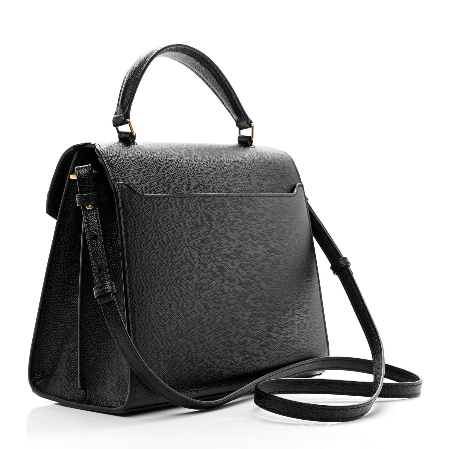 Saint Laurent Grain de Poudre Medium Classic Monogram Cassandra Top Handle Black 3 of 12
