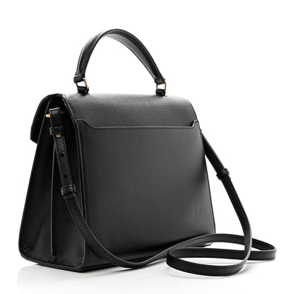 Saint Laurent Grain de Poudre Medium Classic Monogram Cassandra Top Handle Black 3 of 12