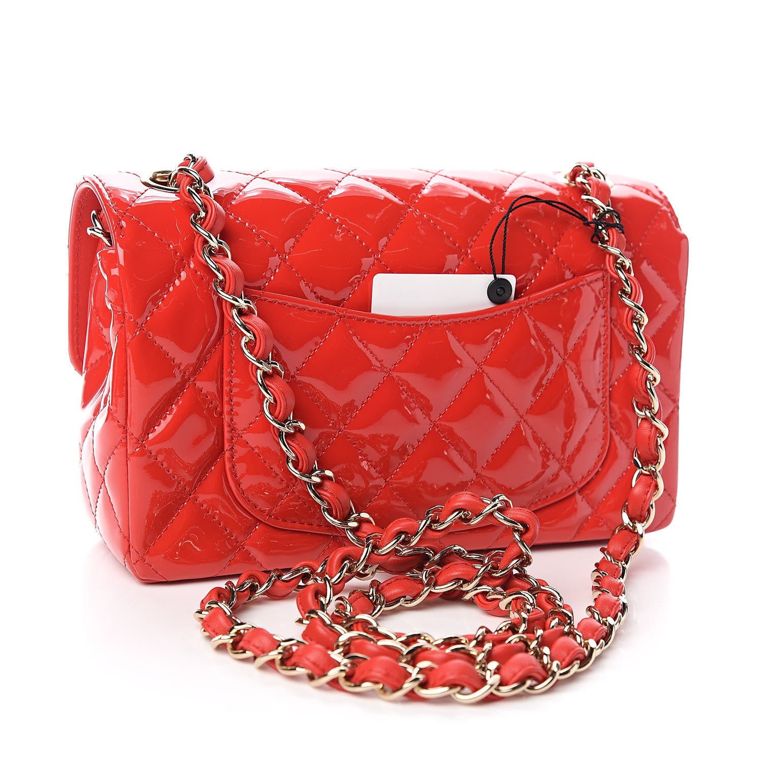 Chanel Patent Calfskin Quilted Mini Rectangular Flap Red 3 of 11