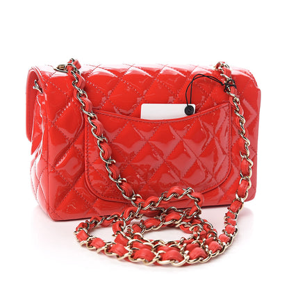 Chanel Patent Calfskin Quilted Mini Rectangular Flap Red 3 of 11