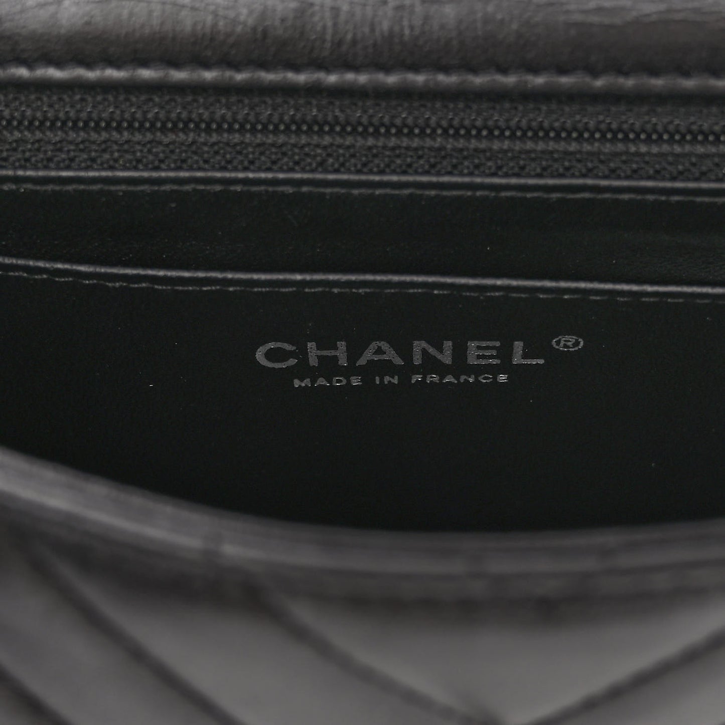 Lambskin Chevron Quilted Mini Rectangular Flap So Black
