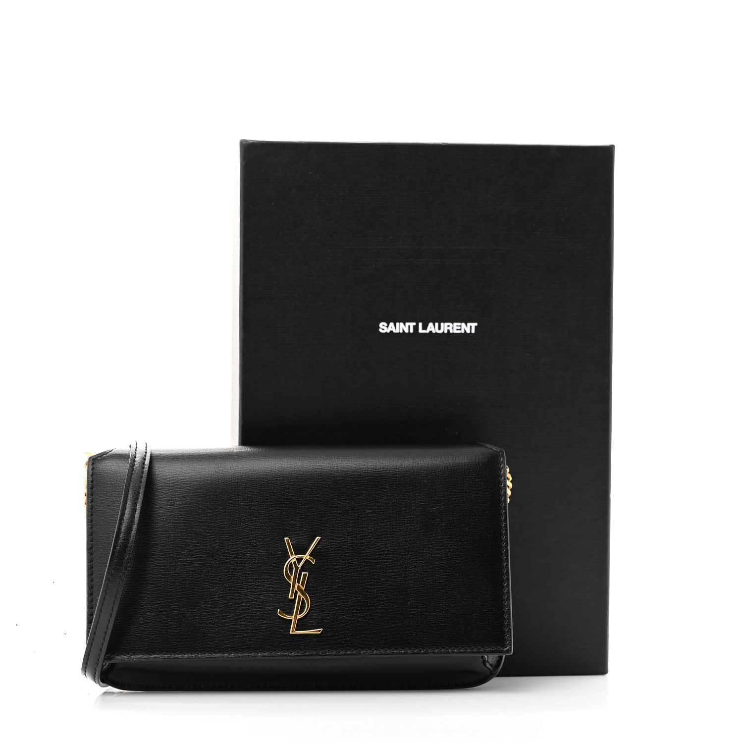 Saint Laurent Smooth Calfskin Monogram Phone Holder Crossbody Black 12 of 12