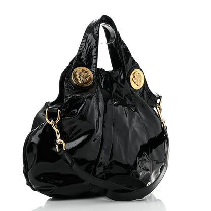 Gucci Patent Large Hysteria Top Handle Bag  Black 3 of 13