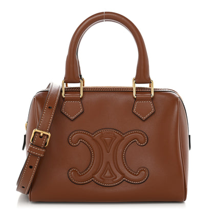 Celine Smooth Calfskin Triomphe Small Boston Bag Tan 1 of 12