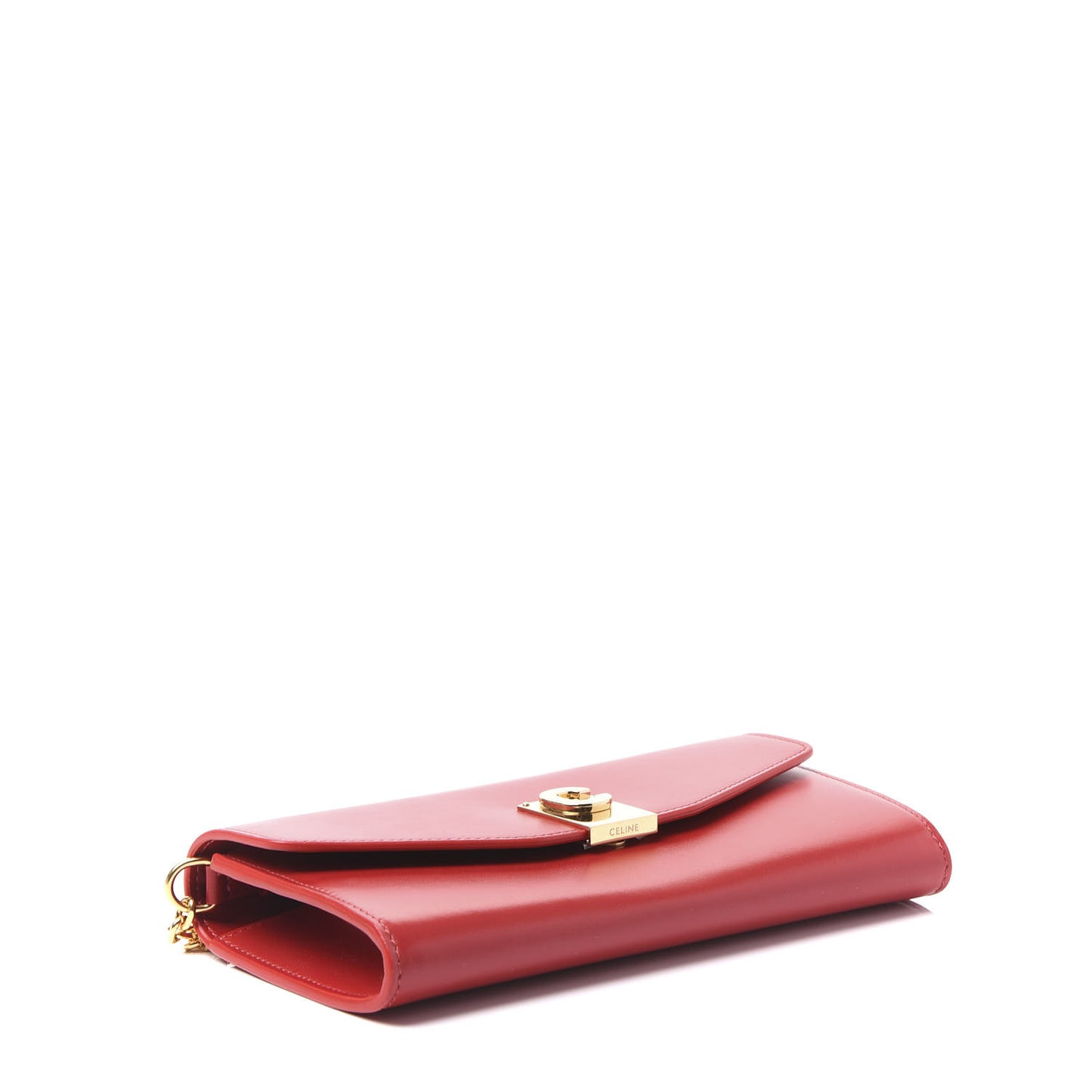 Shiny Smooth Calfskin C Wallet On Chain Bag Red