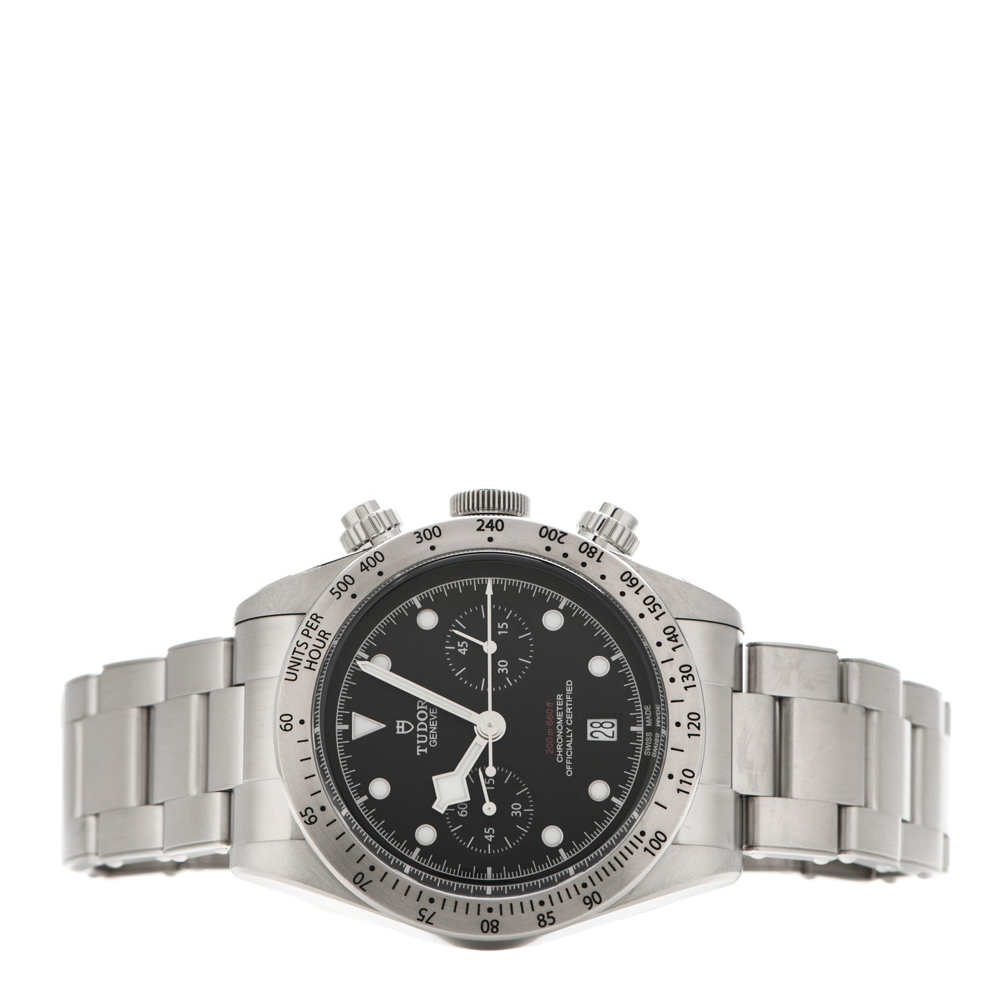 Stainless Steel 41mm Black Bay Chronograph Automatic Watch Black 79350