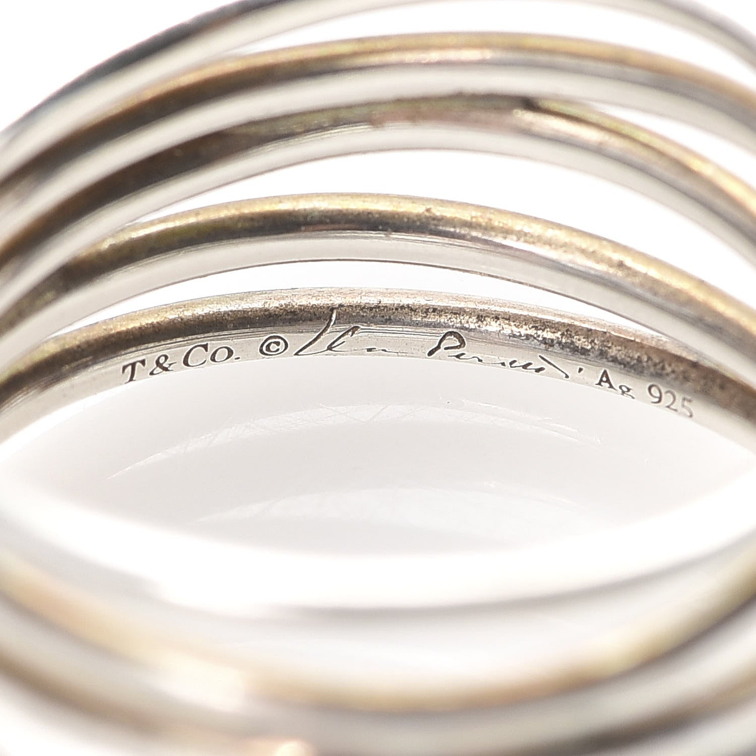 Tiffany Sterling Silver Elsa Peretti 5 Row Wave Ring 51 5.75 4 of 4