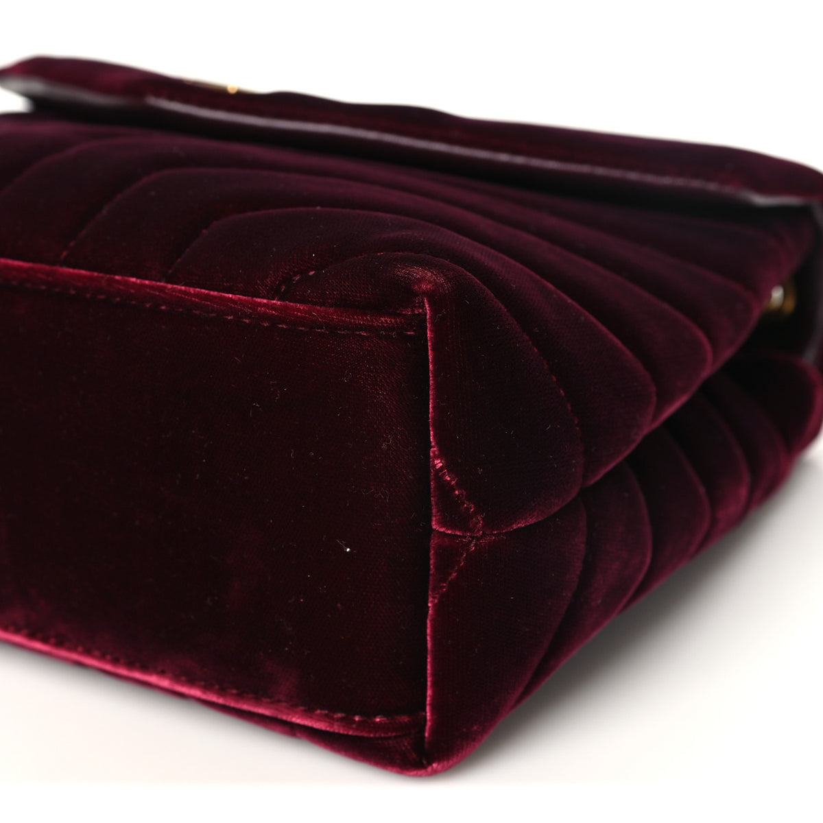 Saint Laurent Velvet Y Quilted Monogram Small Loulou Chain Satchel Burgundy 10 of 10