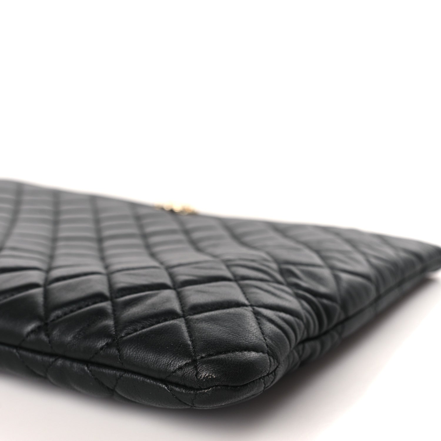 Chanel Lambskin Quilted Large Boy Cosmetic Case Black 9 of 9