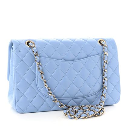 Chanel Lambskin Quilted Medium Double Flap Light Blue 3 of 11