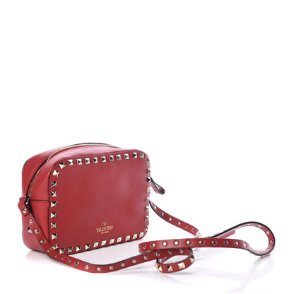 Valentino Garavani Calfskin Rockstud Camera Crossbody Bag Red 3 of 8