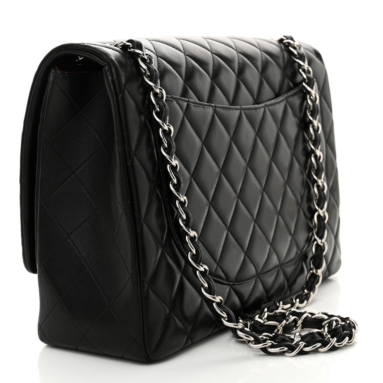 Chanel Lambskin Quilted Maxi Single Flap Black 3 of 12