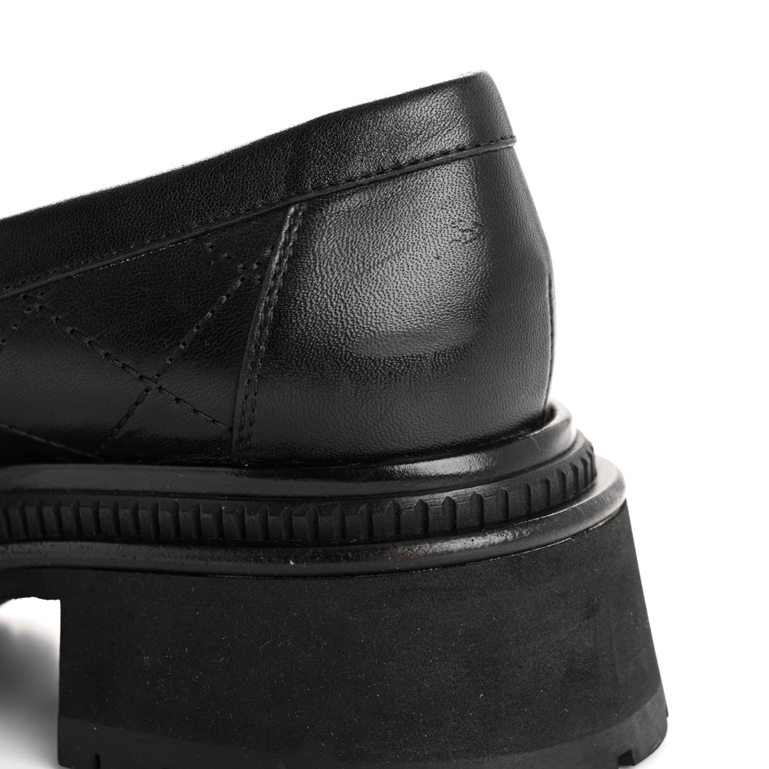 Chanel Calfskin Quilted CC Mocassin Loafers 38 Black 12 of 13