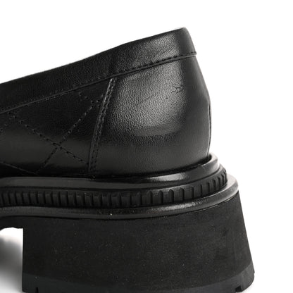 Chanel Calfskin Quilted CC Mocassin Loafers 38 Black 12 of 13