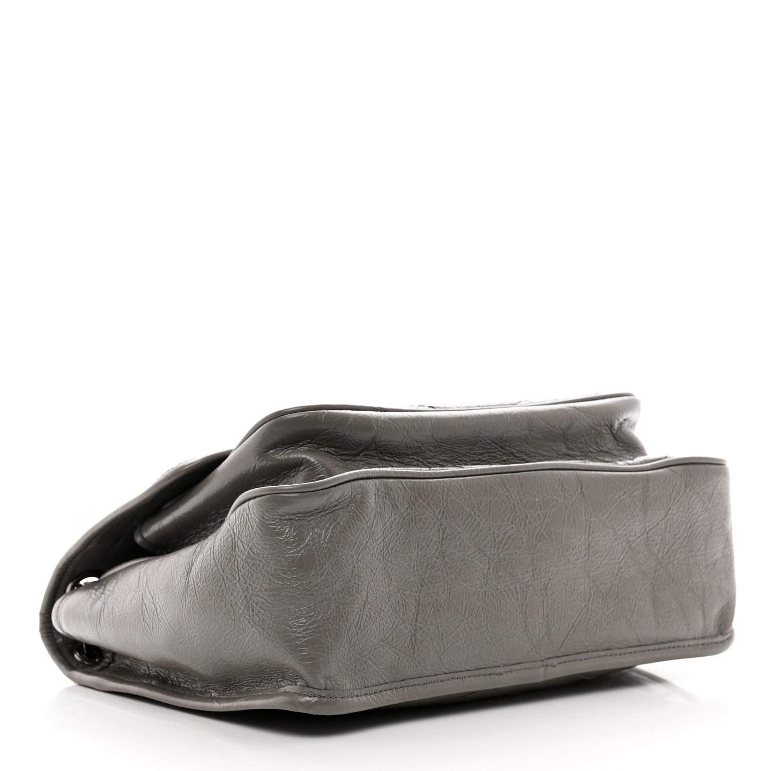 Saint Laurent Crinkled Calfskin Matelasse Monogram Medium Niki Chain Satchel Fog 4 of 10