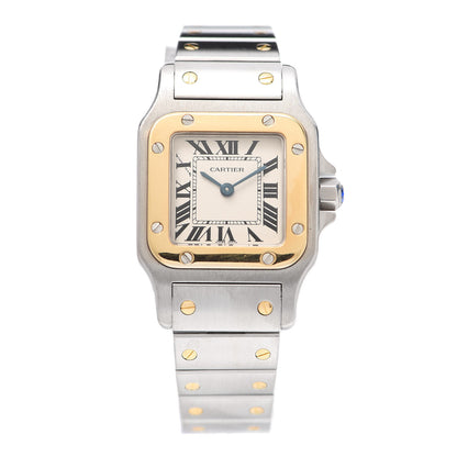 Cartier Stainless Steel 18K Yellow Gold 24mm Santos De Cartier Galbee Quartz Watch 1 of 5