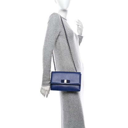 Salvatore Ferragamo Printed Calfskin Ginny Shoulder Bag Ocean 2 of 10