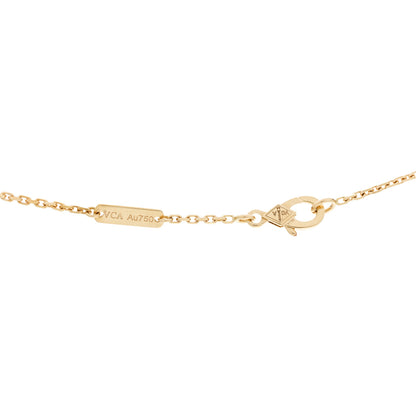 Van Cleef & Arpels 18K Yellow Gold Guilloche Vintage Alhambra Pendant Necklace 5 of 6