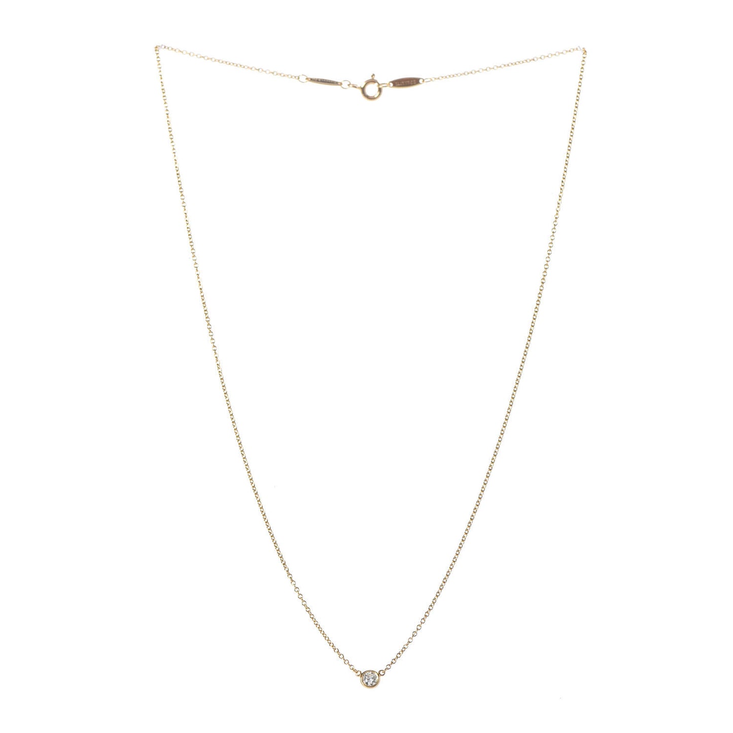 18K Yellow Gold Diamond .14ct Elsa Peretti Diamonds by the Yard Pendant Necklace