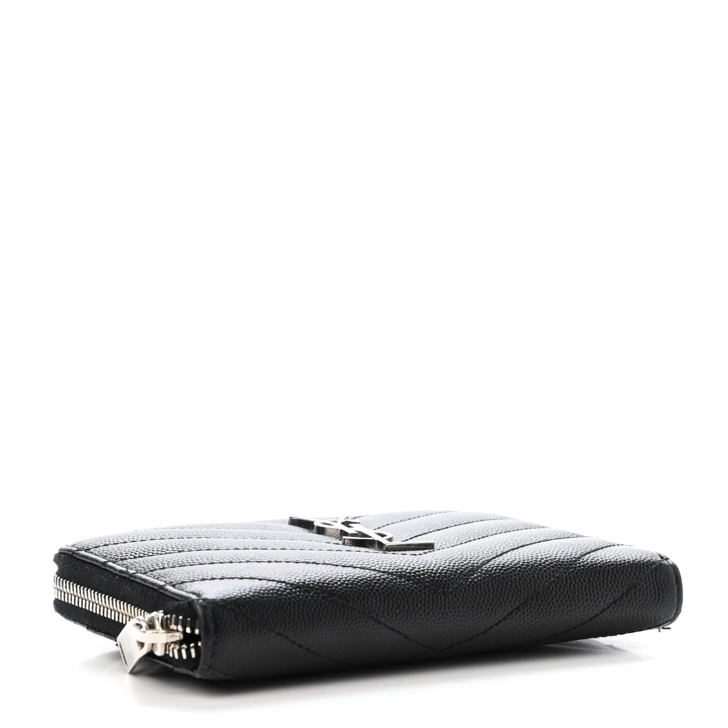 Grain De Poudre Matelasse Chevron Monogram Zip Around Wallet Black