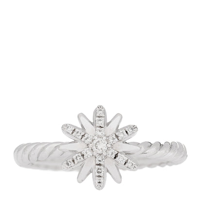 David Yurman Sterling Silver Diamond Petite Starburst Ring 52 6 1 of 5