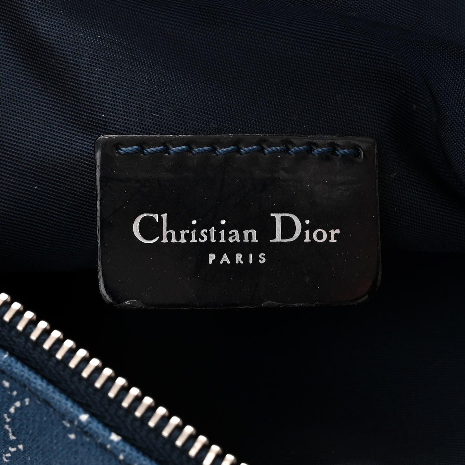 Christian Dior Canvas Dragon Print Mini Saddle Pochette Blue 6 of 10