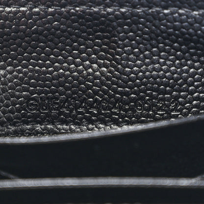 Saint Laurent Grain De Poudre Matelasse Chevron Small Monochrome Monogram Envelope Wallet Black 7 of 9