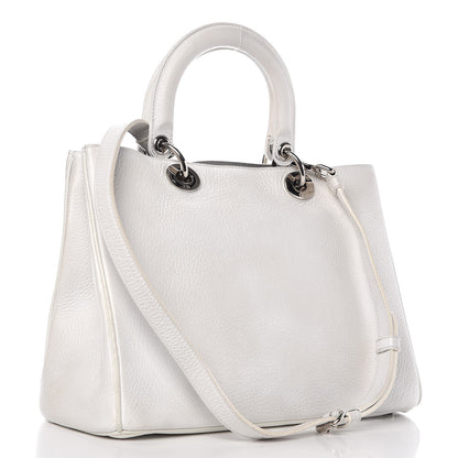 Christian Dior Bullcalf Printed Medium Flower Diorissimo Tote White 3 of 16