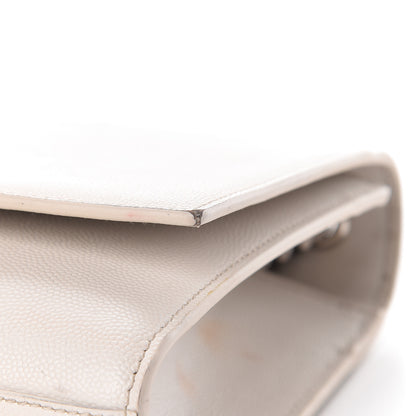 Saint Laurent Grain De Poudre Medium Classic Monogram Kate Satchel Icy White 19 of 20