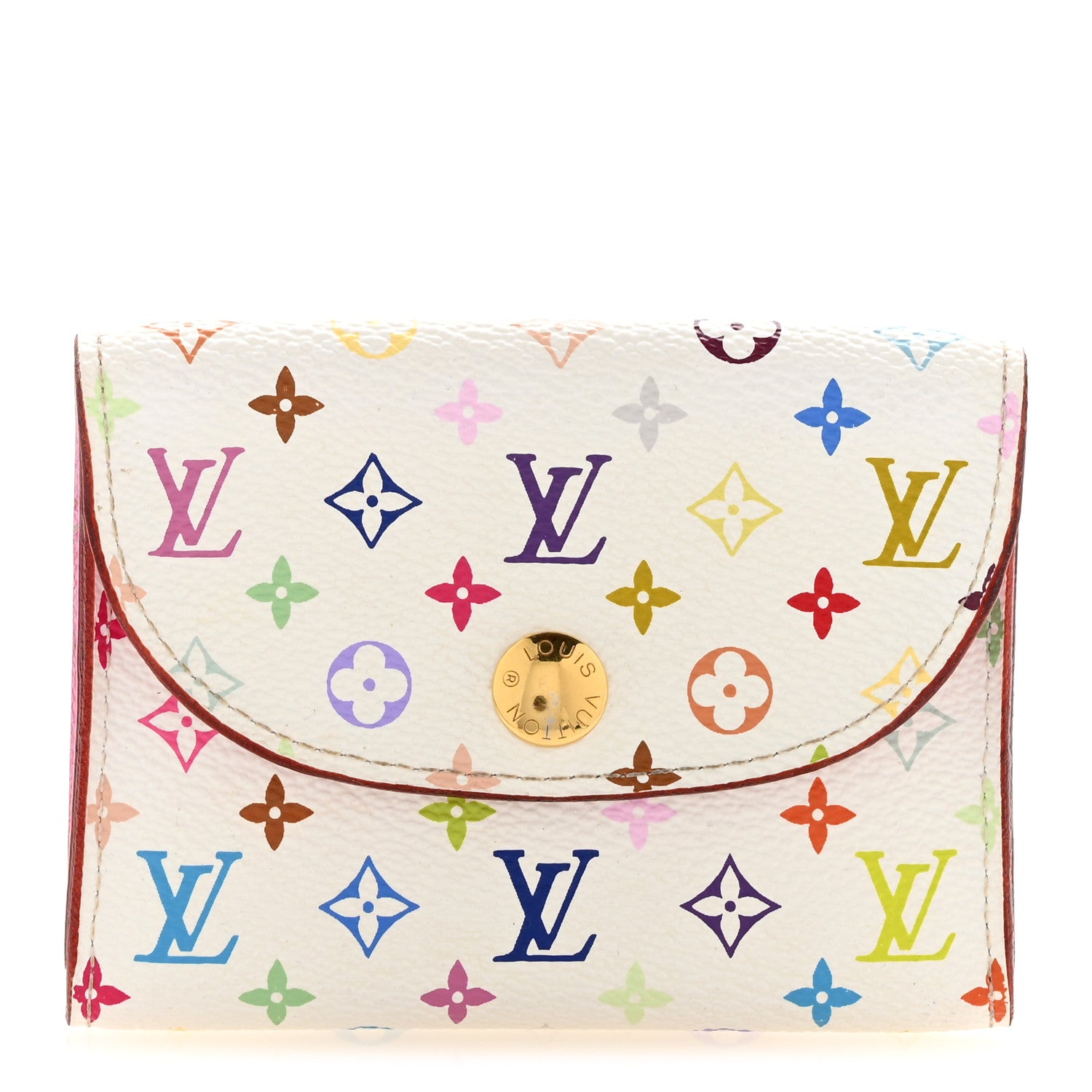 Louis Vuitton Monogram Multicolor Business Card Holder White Litchi 1 of 18