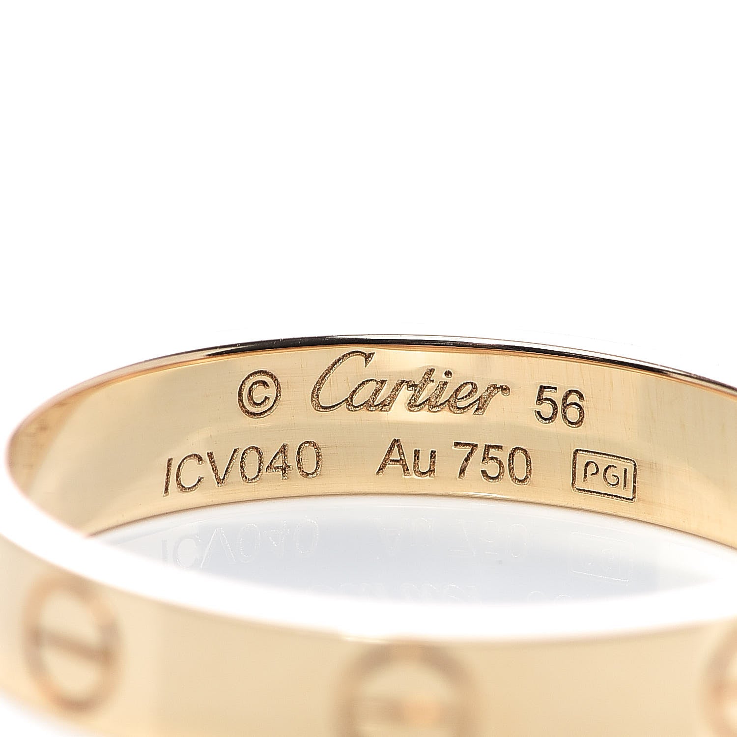 Cartier 18K Yellow Gold 3.5mm LOVE Wedding Band Ring 56 7.5 4 of 5