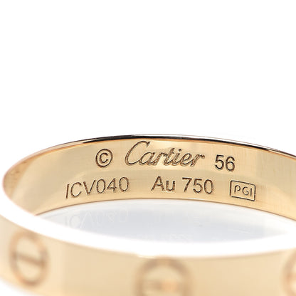 Cartier 18K Yellow Gold 3.5mm LOVE Wedding Band Ring 56 7.5 4 of 5