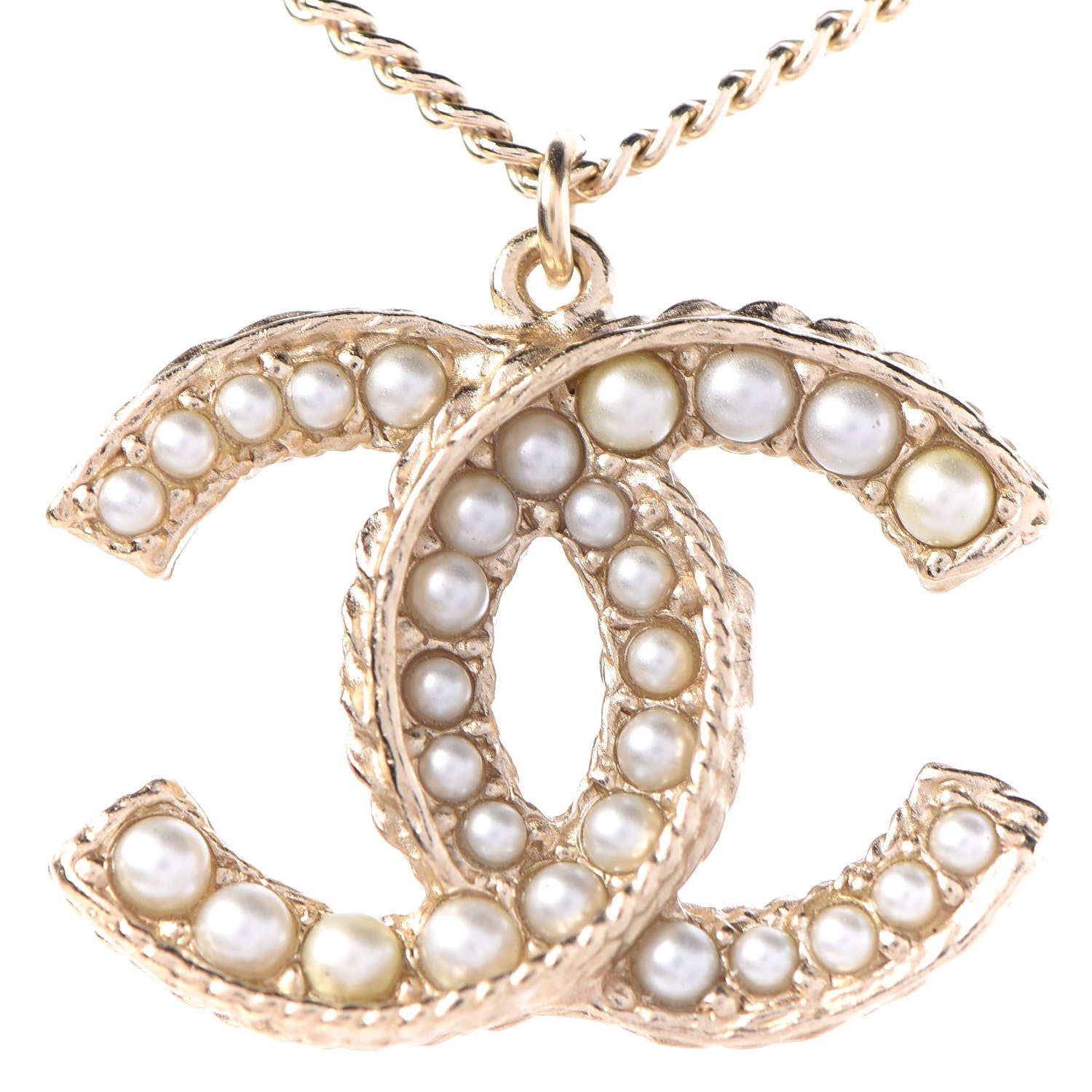 Chanel Pearl CC Pendant Necklace Gold 5 of 6