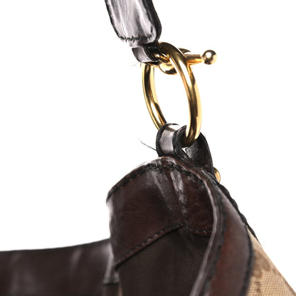Gucci Monogram Large Jockey Hobo Dark Brown 13 of 20