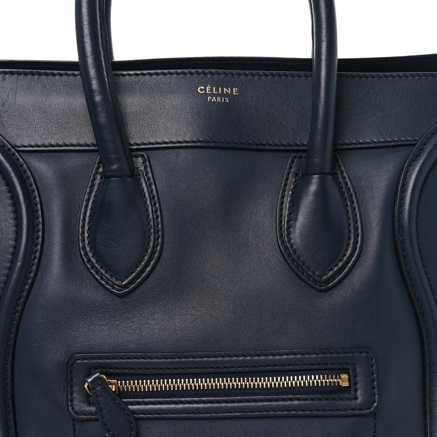 Smooth Calfskin Mini Luggage Navy Blue