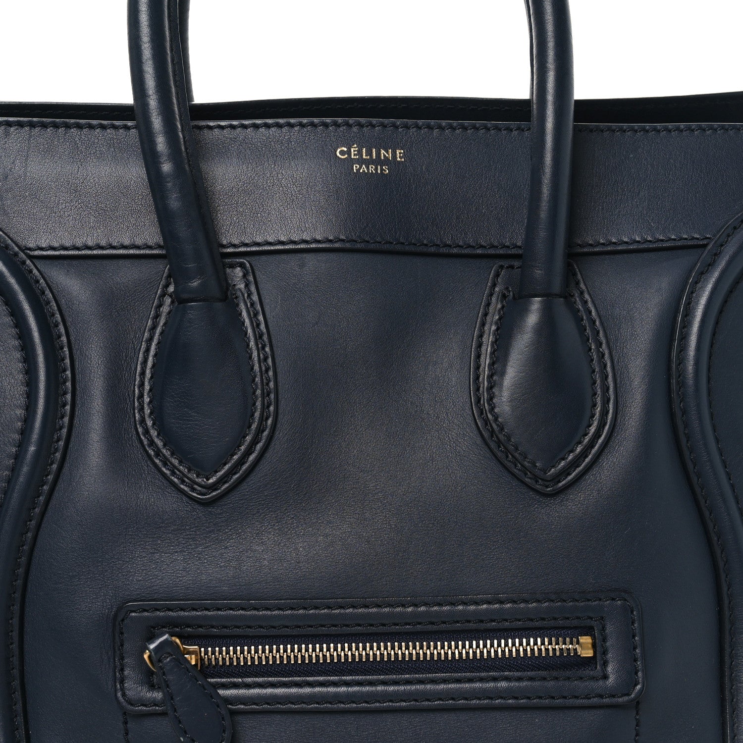 Celine Smooth Calfskin Mini Luggage Navy Blue 7 of 9